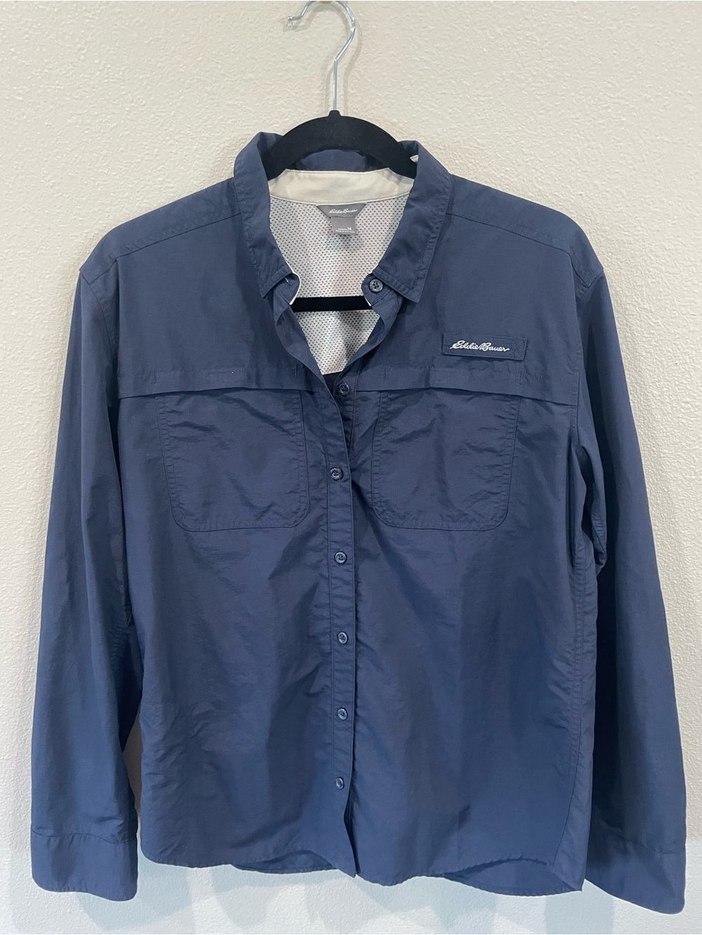 Eddie Bauer Navy Button-Down Performance Outdoor Shirt - Picture 5 of 8